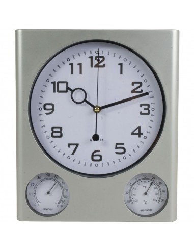 Wall Clock Hygrometer and Thermometer 32x27 cm degrees Centigrade and Fahrenheit 